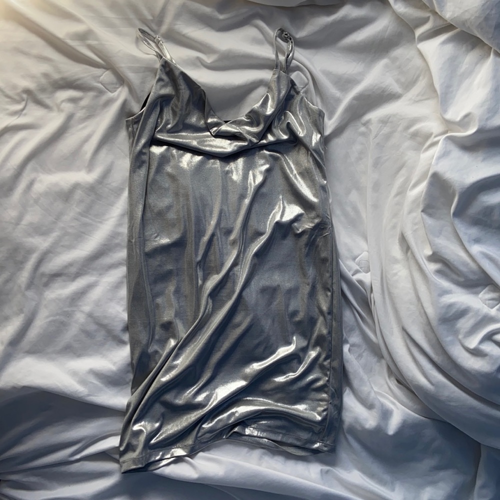 Metallic Silver Dress